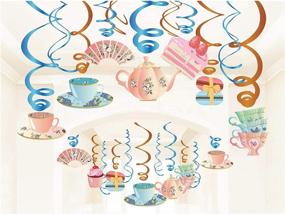 img 2 attached to 🍵 Enhance Your Tea Time Party with Kristin Paradise 30Ct Hanging Swirl Decorations - Perfect for English Tea Ceremony, Alice in Wonderland Theme, Vintage Floral Decor, Baby Showers, Teacup Teapot Favors!