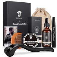 🧔 ultimate beard growth kit: derma roller with beard growth oil serum for men - enhanced facial hair growth solution with titanium microneedle + balm wax + comb. perfect gift for men logo
