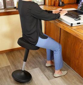 img 3 attached to 🪑 Wobble Stool Standing Desk Balance Chair: Ergonomic Adjustable Height Swivel Perch for Active Sitting, Adults & Kids