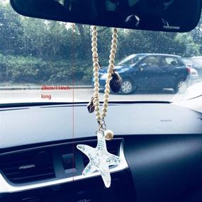 img 3 attached to 🌟 Starfish Beads Car Pendant: Exquisite Rearview Mirror Hanging Decoration and Interior Accessory