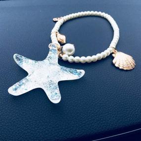 img 2 attached to 🌟 Starfish Beads Car Pendant: Exquisite Rearview Mirror Hanging Decoration and Interior Accessory