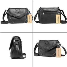 img 1 attached to 👜 Stylish Vintage Leather Crossbody Satchel for Women - Handbags & Wallets for the Sophisticated Satchels Enthusiasts