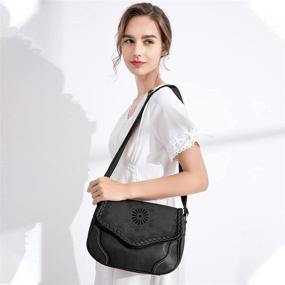 img 3 attached to 👜 Stylish Vintage Leather Crossbody Satchel for Women - Handbags & Wallets for the Sophisticated Satchels Enthusiasts