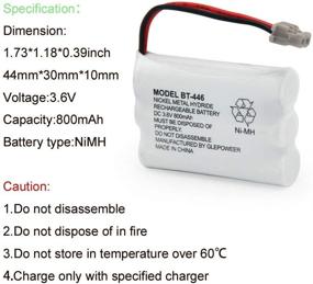 img 3 attached to 🔋 2 Pack of BT-446 Battery Compatible with Uniden BT-1005 BP446 BT1005 TRU8885 DCX150 TXC400 TXC580 DCT646 DCX770 TCX800 TXC860A TCX950 TRU8888 TRU9460 TRU9465 TRU9480 TRU948 Cordless Phone