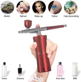 img 1 attached to 🎨 AceFox Auto Airbrush Kit, Portable-Mini Airbrush, Rechargeable Handheld Airbrush Set for Makeup, Cake Decorating, Model Coloring, Nail Art, Tattooing