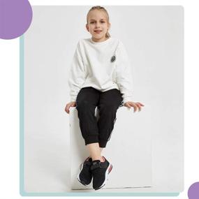 img 2 attached to 👟 JABASIC Lightweight Cushion Athletic Sneakers: Comfortable Girls' Shoes for Active Sports