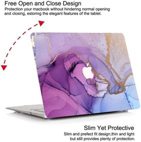 img 1 attached to 💜 PapyHall Чехол для MacBook Air 13 с сенсорной идентификацией 2018-2020 гг., модели A1932 A2179, мраморного фиолетового цвета - Стильная защита для нового MacBook Air 13 дюймов с ретина-экраном и сенсорной идентификацией, модели A2179 A1932