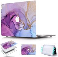 💜 papyhall чехол для macbook air 13 с сенсорной идентификацией 2018-2020 гг., модели a1932 a2179, мраморного фиолетового цвета - стильная защита для нового macbook air 13 дюймов с ретина-экраном и сенсорной идентификацией, модели a2179 a1932 логотип