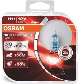 img 1 attached to 🔦 OSRAM NIGHT BREAKER LASER H11: Новейший галогенный фара с повышенной яркостью в 150% | 2 лампы в коробке для автомобиляущельник ДуоBox