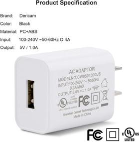 img 2 attached to 🔌 Dericam 5V 1A Micro USB Wall Charger - Reliable Android Charger Cable for Home Security Camera