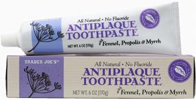 img 1 attached to 🦷 Trader Joe's Natural Antiplaque Toothpaste: Fennel, Propolis, and Myrrh Formula - Flouride-Free!