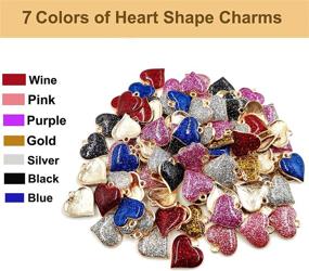 img 2 attached to Arogheiz 70 Pcs Love Heart Shape Charm Pendants: Perfect for 💖 DIY Bracelets, Necklaces, Earrings and Jewelry Making, Beautiful Birthday Gift Set (7 Colors-70Pcs)