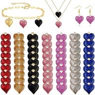 arogheiz 70 pcs love heart shape charm pendants: perfect for 💖 diy bracelets, necklaces, earrings and jewelry making, beautiful birthday gift set (7 colors-70pcs) logo