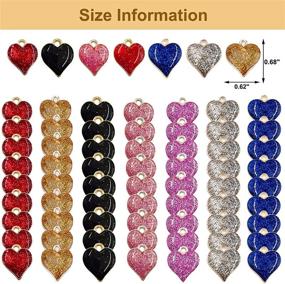 img 3 attached to Arogheiz 70 Pcs Love Heart Shape Charm Pendants: Perfect for 💖 DIY Bracelets, Necklaces, Earrings and Jewelry Making, Beautiful Birthday Gift Set (7 Colors-70Pcs)