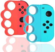 🎮 hagienu portable finger clasp hand grip for nintendo switch fitness boxing games - set of 2 (blue/red) логотип