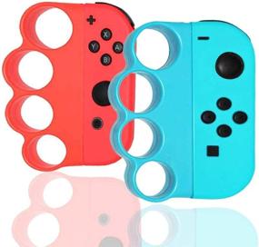 img 4 attached to 🎮 HagieNu Portable Finger Clasp Hand Grip for Nintendo Switch Fitness Boxing Games - Set of 2 (Blue/Red)