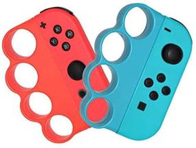 img 2 attached to 🎮 HagieNu Portable Finger Clasp Hand Grip for Nintendo Switch Fitness Boxing Games - Set of 2 (Blue/Red)