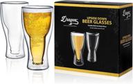 🎄 dazzle your loved ones this christmas with dragon glassware beer glasses - insulated double walled glass, premium packaging - perfect gifts, 13.5-ounce, set of 2 logo