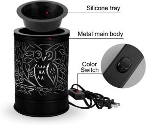 img 1 attached to 🦉 SHENGQINGTOP Owl Plug-in Wax Melt Warmer with 7 Colors LED Lighting for Scented Wax – Electric Wax Burner Melter Candle Warmer for Home, Office, Spa, Yoga, Meditation – Black