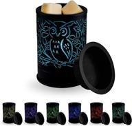 🦉 shengqingtop owl plug-in wax melt warmer with 7 colors led lighting for scented wax – electric wax burner melter candle warmer for home, office, spa, yoga, meditation – black логотип