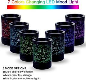 img 3 attached to 🦉 SHENGQINGTOP Owl Plug-in Wax Melt Warmer with 7 Colors LED Lighting for Scented Wax – Electric Wax Burner Melter Candle Warmer for Home, Office, Spa, Yoga, Meditation – Black