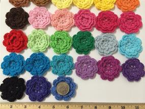 img 1 attached to 🌈 Vibrant Rainbow Collection: 20PC Pepperlonely Brand Eight Petals 2 Inch Crocheted Flower Appliques Embellishments