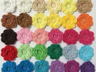 🌈 vibrant rainbow collection: 20pc pepperlonely brand eight petals 2 inch crocheted flower appliques embellishments logo