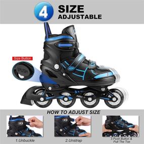 img 1 attached to 🛼 Hikole Inline Skate with Light Up Wheels for Kids, Teens, and Adults - Adjustable Blades Roller Skates for Indoor and Outdoor Use