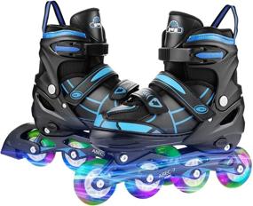 img 3 attached to 🛼 Hikole Inline Skate with Light Up Wheels for Kids, Teens, and Adults - Adjustable Blades Roller Skates for Indoor and Outdoor Use