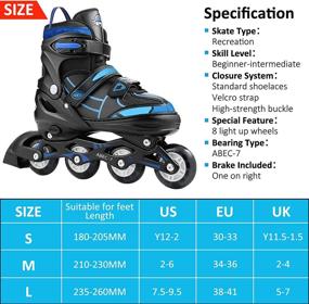 img 2 attached to 🛼 Hikole Inline Skate with Light Up Wheels for Kids, Teens, and Adults - Adjustable Blades Roller Skates for Indoor and Outdoor Use