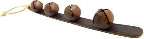img 1 attached to 🔔 Vintage Rustic Hanging Sleigh Bells for Door, Shopkeepers Bell on Brown Leather Strap