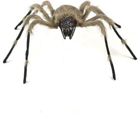 img 4 attached to 🕷️ Sattiyrch Halloween Spider Set: 4 ft Yellow Spider with 10 ft Round Web - Scary Fake Hairy Spider for Outdoor and Indoor Parties