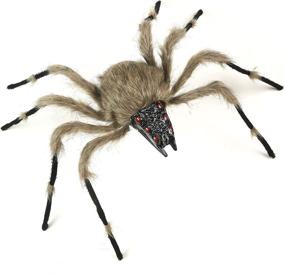 img 2 attached to 🕷️ Sattiyrch Halloween Spider Set: 4 ft Yellow Spider with 10 ft Round Web - Scary Fake Hairy Spider for Outdoor and Indoor Parties