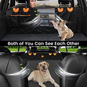 img 3 attached to 🐶 IOKHEIRA Dog Car Seat Cover: Water Resistant, Non-Slip & Adjustable Backseat Hammock with Mesh Window