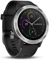 🕓 renewed garmin vivoactive 3 smartwatch: 1.2in gps, 5 atm waterproof, glonass, black stainless steel logo