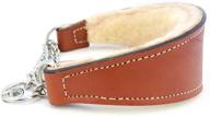 🐶 sheepskin-lined leather martingale dog collar - tan | 1.75in wide by 16in - premium quality logo