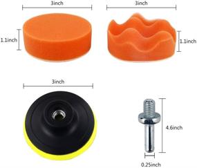 img 3 attached to Coceca 26pcs Car Foam Drill Polishing Pad Kit for Car Sanding, Polishing, Waxing, Sealing Glaze - 3 Inch Buffing Sponge Pads Kit