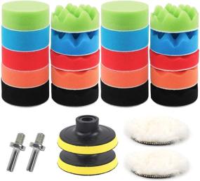 img 4 attached to Coceca 26pcs Car Foam Drill Polishing Pad Kit for Car Sanding, Polishing, Waxing, Sealing Glaze - 3 Inch Buffing Sponge Pads Kit