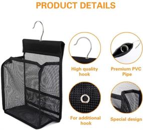 img 2 attached to 🚿 Convenient Hanging Mesh Shower Caddy College with Hooks - Ideal Bath Baskets Organizer Storage for Dorm Rooms, Gym, Swimming and Travel