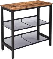 🏞️ hoobro 3-tier narrow end table with adjustable shelves for small spaces - rustic brown and black bf23bz01 logo