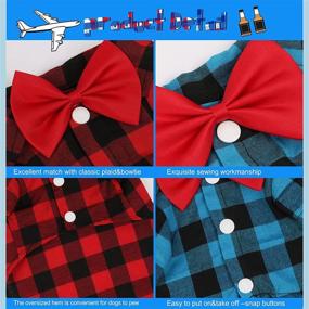 img 1 attached to 🐶 GINDOOR 2 Pack Plaid Dog Shirt - Adorable Boy Dog Clothes and Bow Tie Combo for Small, Medium, Large Dogs & Cats; Perfect for Birthday Parties and Holiday Photos