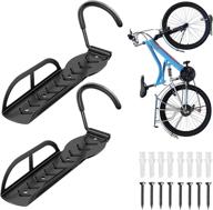 🚲 walmann heavy-duty vertical wall mount bike rack - pack of 2 with storage system, bike hooks and screw included - ideal for garage logo