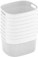 📦 curver set of 8 purl small decorative plastic organization and storage baskets - versatile bins for home office, closet shelves, kitchen pantry, and bedroom essentials - 6.3qt/6l, white, 8 count logo