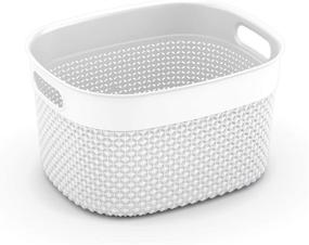 img 3 attached to 📦 Curver Set of 8 Purl Small Decorative Plastic Organization and Storage Baskets - Versatile Bins for Home Office, Closet Shelves, Kitchen Pantry, and Bedroom Essentials - 6.3QT/6L, White, 8 Count