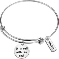 🌟 choroy it is well with my soul bangle bracelet: scripture bracelet for religious faith - inspiring jewelry & thoughtful gift logo