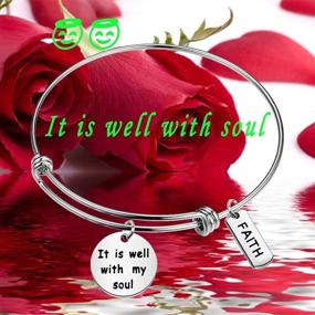 img 1 attached to 🌟 CHOROY It is Well with My Soul Bangle Bracelet: Scripture Bracelet for Religious Faith - Inspiring Jewelry & Thoughtful Gift