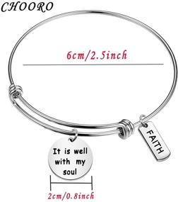 img 3 attached to 🌟 CHOROY It is Well with My Soul Bangle Bracelet: Scripture Bracelet for Religious Faith - Inspiring Jewelry & Thoughtful Gift