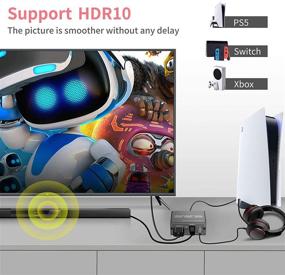 img 2 attached to 4K@60Hz HDMI Аудио Извлекатель Сплиттер Конвертер | HDMI в HDMI + Оптический + 3.5 мм AUX Аудио Адаптер | Поддерживает HDMI 2.0, HDR10, пропускную способность 18 Гбит/с, Dolby Digital/DTS, PCM.