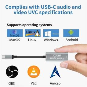 img 3 attached to 📹 4K HDMI к 1080P USB C видеозахватная карта с адаптером USB C - идеально подходит для игр, стриминга и записи ТВ на Windows, Mac OS - совместима с PS4, Switch, Xbox.