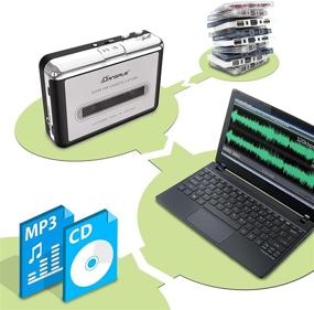 img 1 attached to 📼 Усовершенствованный кассетный конвертер в MP3: USB кассетный плеер для преобразования лент в MP3, цифровые файлы для ноутбука/ПК и Mac с наушниками, использующими передовую технологию - Серебряный z53+